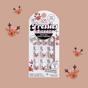 Olive & June Pressies Fake Nails - XS Round - Oh Deer! - 28ct - 1 of 4