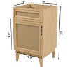 JONATHAN Y VAN1008 Javer 20 in. W x 18 in. D x 33 in. H Rattan Modern Farmhouse 2-Shelf Bath Vanity Cabinet Only (Sink Basin not Included), Oak - 3 of 4