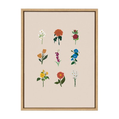 18" x 24" Sylvie Language of Flowers Framed Canvas - Kate & Laurel All Things Decor