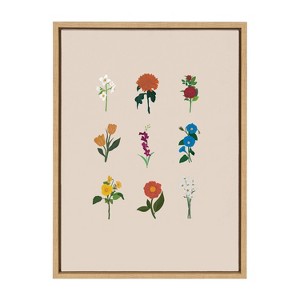 18" x 24" Sylvie Language of Flowers Framed Canvas - Kate & Laurel All Things Decor - 1 of 4