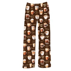 Collections Etc All Over Coffee Elasticized Waist Drawstring Lounge Pants - 1 of 4