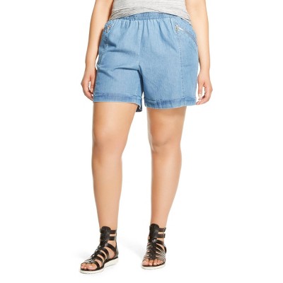 plus size chambray shorts