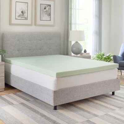 MAXZZZ 3-Inch Green Tea Infused Memory Foam Mattress Topper - Twin
