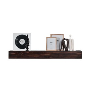 VEVOR Fireplace Mantel, 48" x 8" x 5", 50 lbs Weight Capacity, Natural Wood Mantel for Over Fireplace, Wall Mounted Floating Farmhouse Shelf, Brown - 1 of 4
