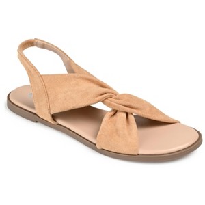 Journee Collection Womens Deleece Tru Comfort Foam Sling Back Low Block Heel Sandals Tan 7.5 - 1 of 4