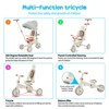 7 in 1 Foldable Baby Tricycle,Tricycle Stroller with Adjustable Removable Canopy - 2 of 4