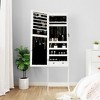 vidaXL Mirror Jewellery Cabinet with LED Lights Free Standing White - 3 of 4