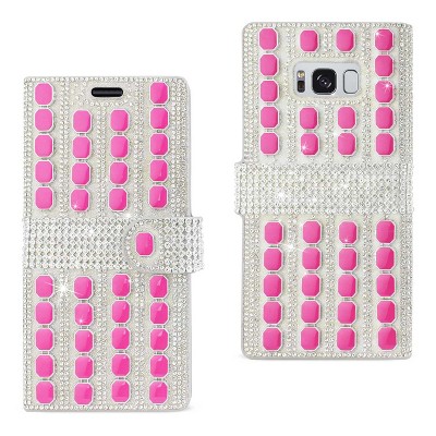 Reiko Samsung Galaxy S8/ SM Octagon Diamond Wallet Case in Hot Pink