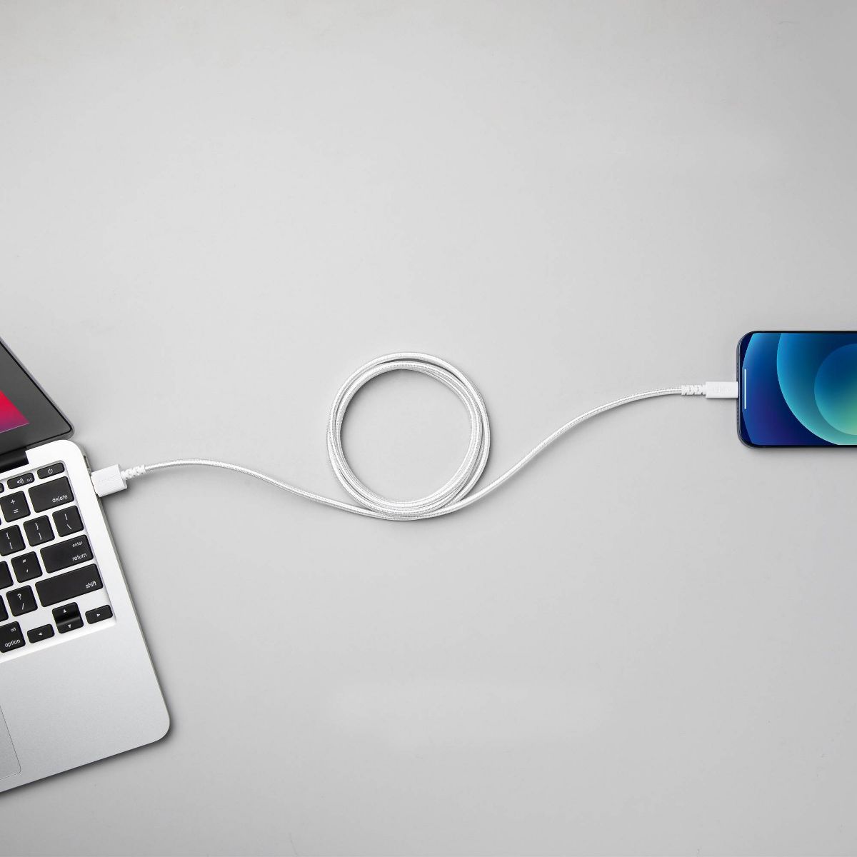 Anker 6' Braided Lightning to USB-A Charging Cable - White: Apple Lightning Connector - thumbnail 3