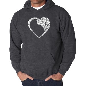 LA Pop Art Dog Heart - Men's Word Art Hooded Sweatshirt - 1 of 4