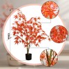 4FT Artificial Maple Tree Indoor, with Realistic Silk Leaves, Fall Tree in Pot for Home Decoration Thanksgiving Harvest Fall Party - 3 of 4