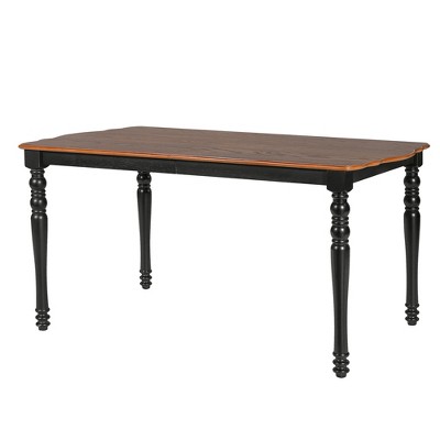 Vynxaria Expandable Dining Table Set for 4 to 8, Rustic Space-Saving Table with Removable Leaves, Wooden Dining Room Table,Brown+Black