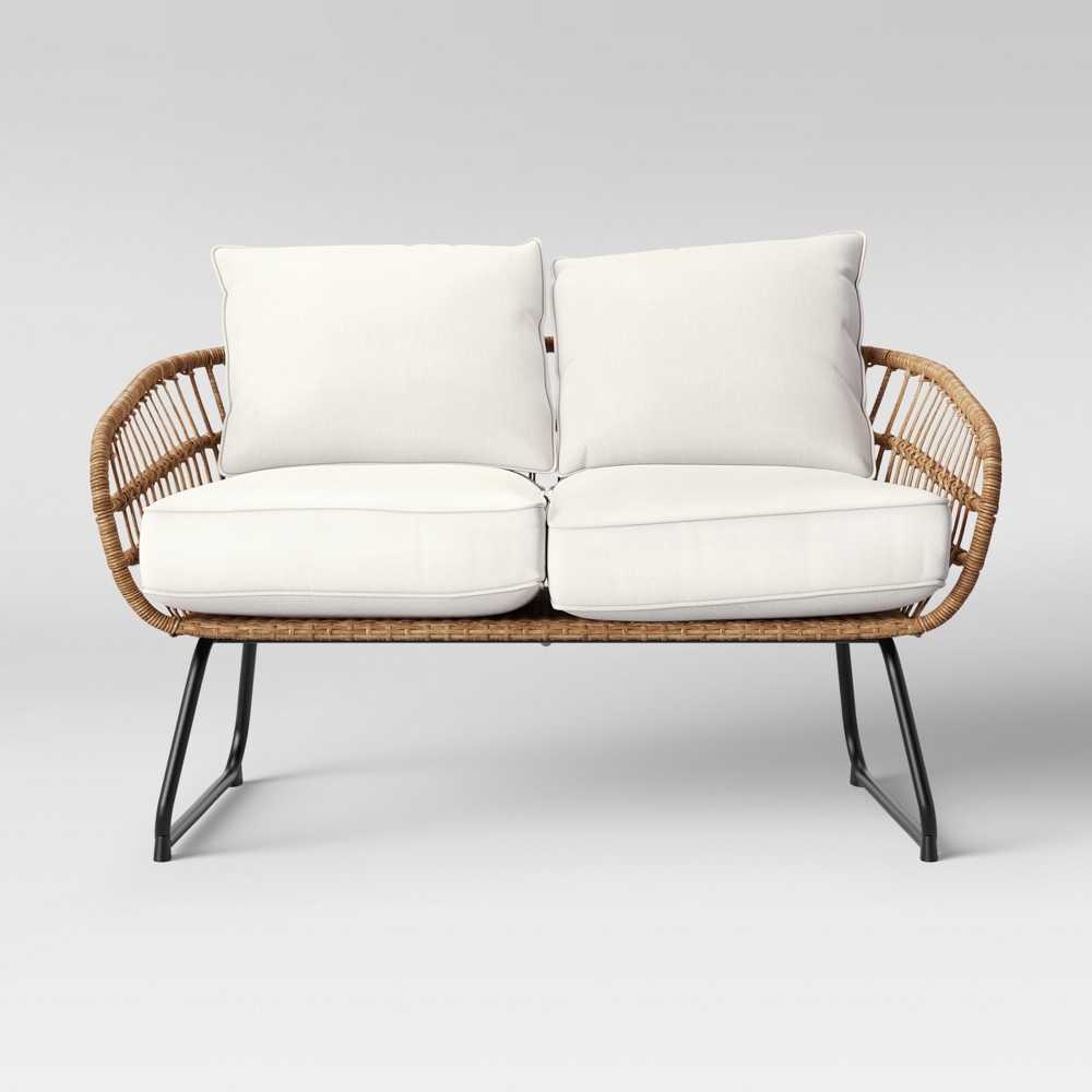 Photos - Garden Furniture Southport Outdoor Patio Loveseat Linen - Threshold™