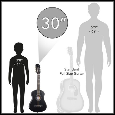 Ashthorpe 30-Inch Black Basswood Beginner Acoustic Guitar Kit