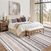 Acekool Striped Washable Rug 9x12 Non-Slip Low Pile for Living Room & Bedroom, Multi Color, - 2 of 4