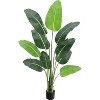 Artificial Bird of Paradise Plant, Lifelike Tall Faux Tropical Tree, Indoor/Outdoor Decorative with Bendable Leaves - 3 of 4