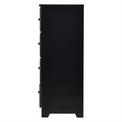 Isabela Black Solid Pine Wood 4 Drawer Chest Dresser