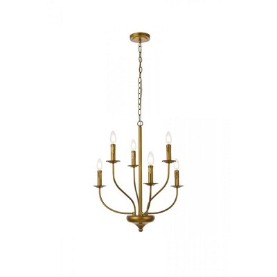 Elegant Lighting Westley 6 lights pendant in brass