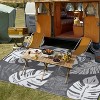 Waterproof Outdoor Reversible Rug, Boho Leaves Plastic Straw Mat for Patio, RV, Deck, or Beach - 2 of 4