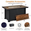 44 Inch Propane Fire Pit Table, 50000BTU Rectangle Fire Table with Cover & Rain Cover, Sturdy Steel and Iron Fence Surface, CSA Safety Certified - 2 of 4