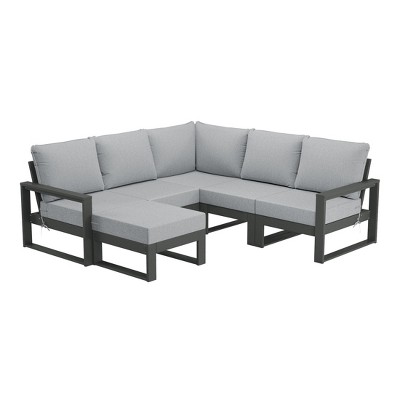 WestinTrends Montara 6-Piece Outdoor Patio Corner Sectional Sofa Conversation Set