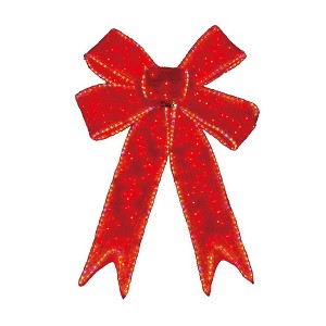 Season's Designs 5 ft Red Twinkle Outdoor Christmas Bow Decoration with 208 LED Lights Metal, Perfect for Covered Porches and Wall Hanging - 1 of 1