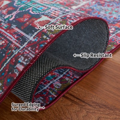 Tucson Traditional 6' x 9' Red Synthetic Rectangular Rug