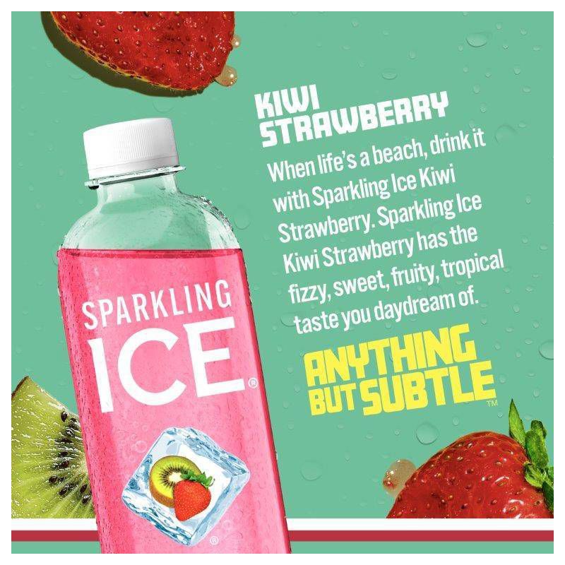 Sparkling Ice Kiwi Strawberry - 17 fl oz Bottle, 3 of 9