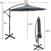 Tangkula 10FT Patio Offset Umbrella 8 Ribs Cantilever Umbrella w/Crank for Poolside Garden - 4 of 4