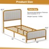 Infans Twin Gold Metal Bed Frame Upholstered Platform Bed with Velvet Headboard - 2 of 4