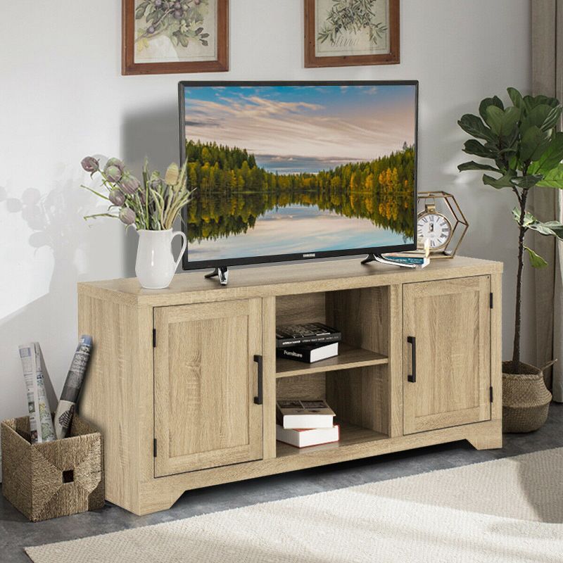 Costway Rustic TV Stand Entertainment Center Farmhouse Console Storage Wood Cabinet, 4 of 13