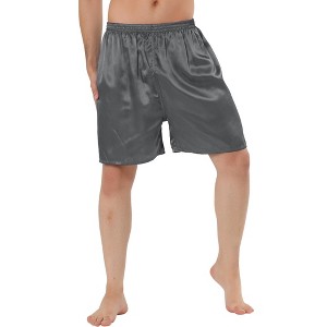 Lars Amadeus Men's Sleepwear Satin Shorts Elastic Waist Lounge Pajama Bottoms - 1 of 4