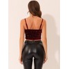 INSPIRE CHIC Women's Club Party Velvet Spaghetti Strap Crop Sequined Cami Top - 3 of 4