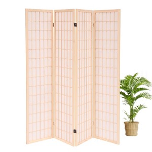 Wooden Room Divider Wall 3 Panel with Holes,5.6FT Tall Room Divider with Shelves,Folding Privacy Screens 67 in for Room Separation Home Office Bedroom - 1 of 4
