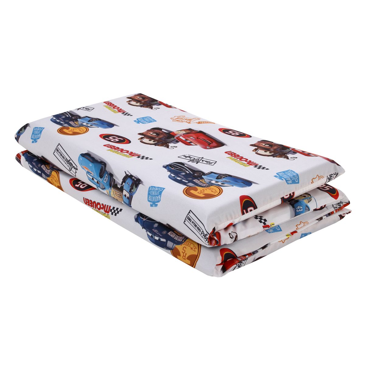 NoJo Disney Cars Radiator Springs White, Blue, and Red Lightning McQueen and Tow-Mater Preschool Nap Pad Sheet - thumbnail 2