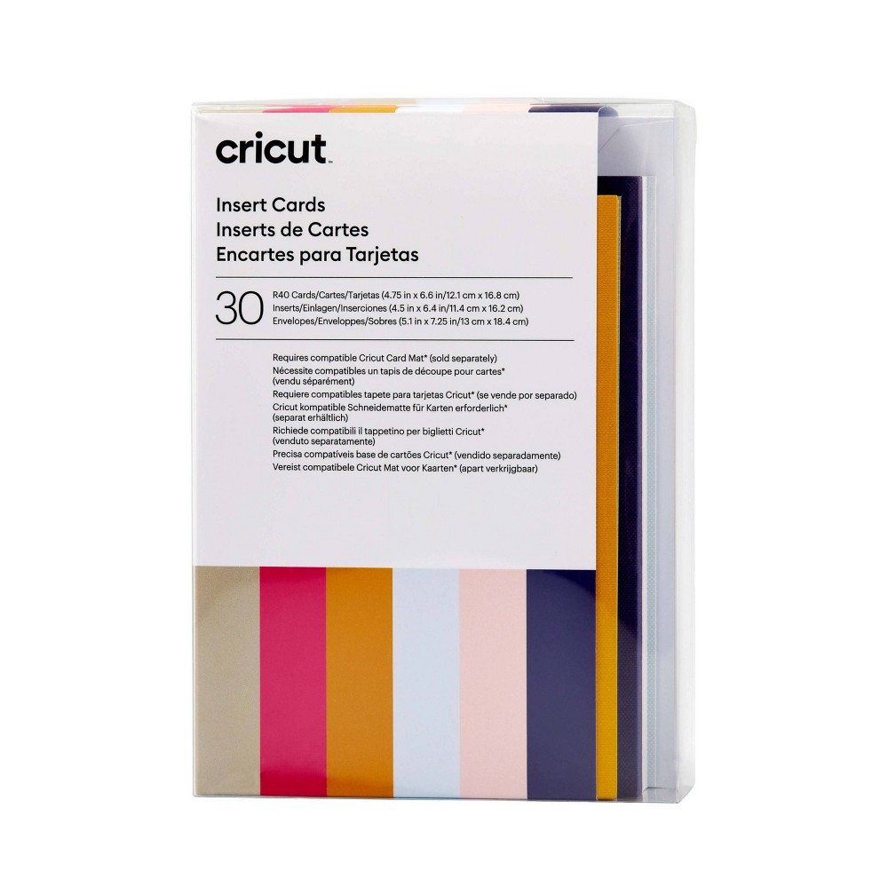 Cricut 30ct Insert Cards Sensei Sampler: Multicolor Cardstock for Cricut Maker & Explore, Craft Cutting Materials