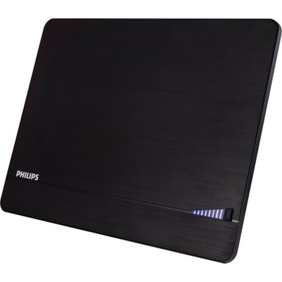 Philips Elite Indoor Amplified Signal Finder TV Antenna with 10 ft. Coax Included - Black