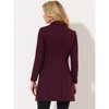 Allegra K Women's Elegant Notched Lapel Double Breasted Long Sleeve Winter Overcoat - 4 of 4