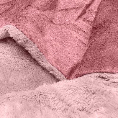 Medium Soft Pink Velvet Hooded Donut Pet Bed