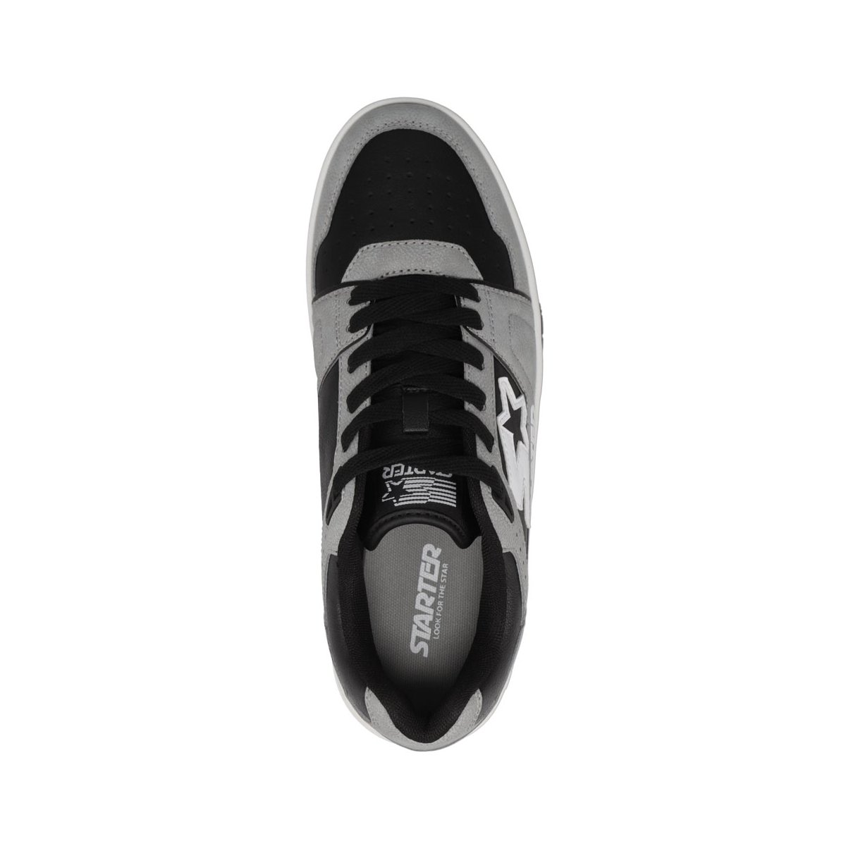 Мужские Starter Mens Fast Break Low Genuine Leather Sneaker, Gray/Black, Size 8 — фото 2