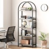 Tall Bookshelf 5 Tier, Arched Bookcase with Wood Shelf, Modern Display Rack for Bedroom Living Room Home Office, Large Storage - 2 of 4