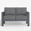 LayinSun Aluminum Patio Loveseat Sofa, All-Weather Metal Modern 2 Seater Outdoor Sofa with 5" Thick Cushion - 2 of 4
