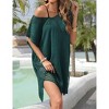 Women's Crewneck Cover Up Dress Fashion Knit Eyelet Beach Dresses Summer Loose Fit Coverup Mini Dress - 4 of 4