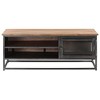 vidaXL Coffee Table Gray Solid Acacia wood, glass, powder-coated steel - 4 of 4