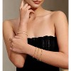 Gold Bracelets - Real 14K Women's Cute Tennis Cubic Beaded Link Paperclip Dainty Bracelet Pack - 4 of 4