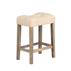 Gulches 4-Piece Bar Table Set with Power Outlet (USB/Type-C), Brown Faux Wood, 3 Padded Stools, Space-Saving for Living/Dining/Game Room - 1 of 4