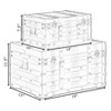 Vintiquewise Wooden Brown Storage Trunk with Faux Leather Straps and Handles - 4 of 4