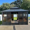 PURPLE LEAF Permanent Hardtop Gazebo Aluminum Frame Gazebo with Galvanized Steel Double Roof, Solarium Backyard Sun Room with Detachable Windows - 2 of 4