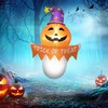 Whisen Halloween Inflatables Window Sticker Ghost with Orange Face, Blow Up LED Yard Decor - Orange - 2 of 4