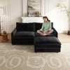 75" Corduroy Cloud Modular L-Shaped Sectional Sofa with Movable Ottoman and Dual-Layer Cushions - 2 of 4